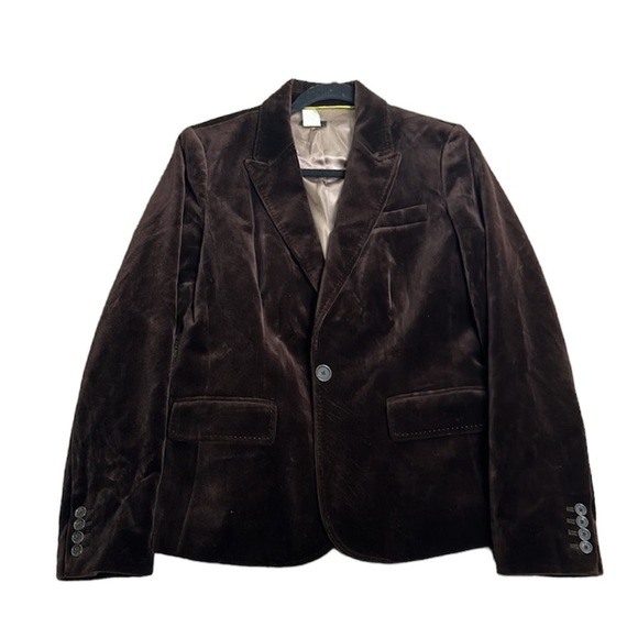 J. Crew Jackets & Blazers - J crew one button velvet brown blazer size 10 preppy academic  career classic